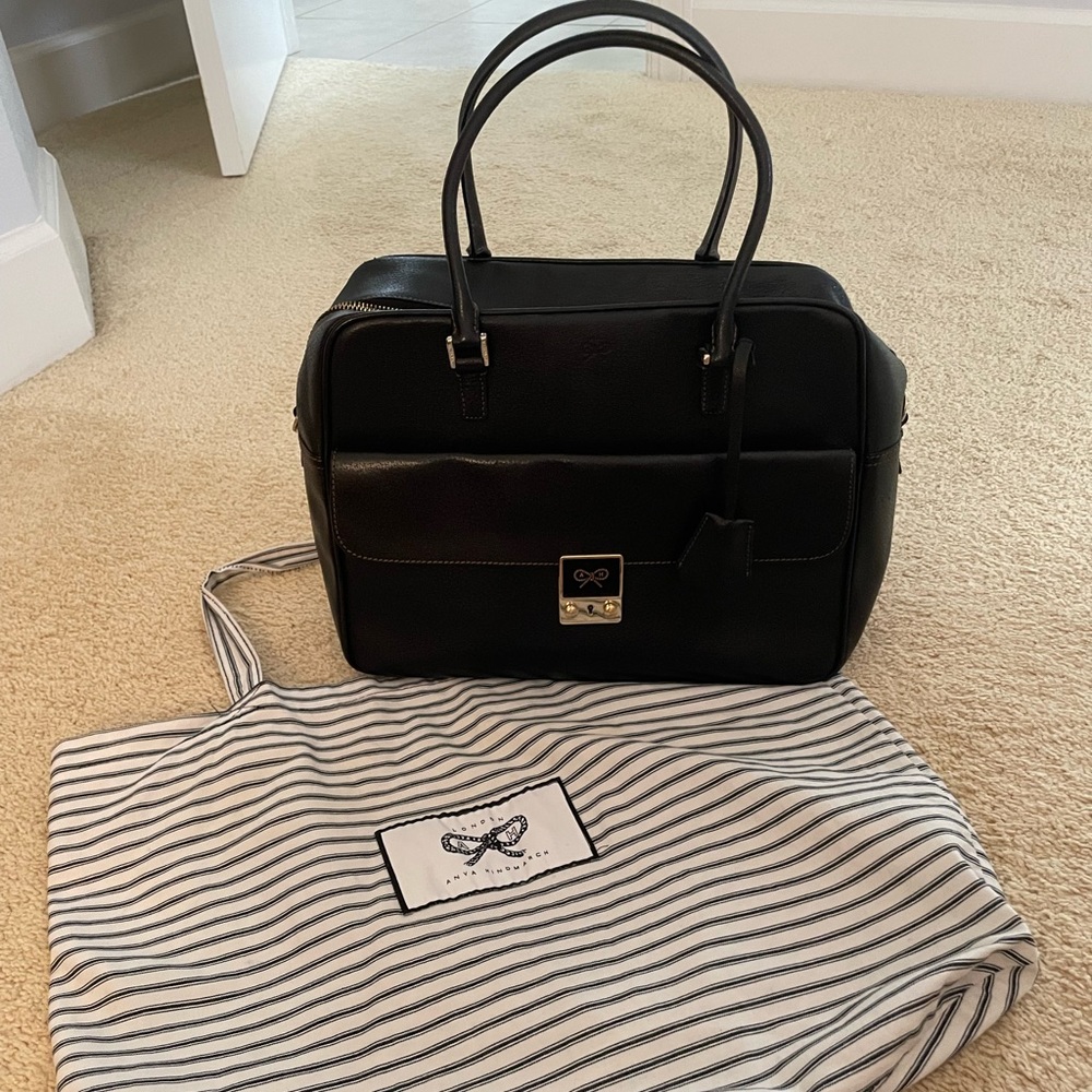 Anya Hindmarch black leather satchel Excellent shape